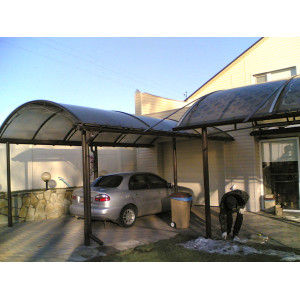 Навес для авто, 2008 г., поликарбонат Stronex