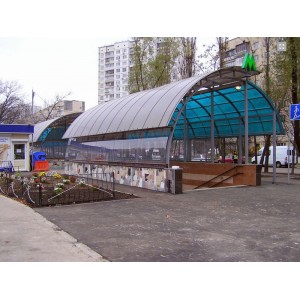 Навесы над входом в ст. метро Святошин и Теремки (г.Киев)